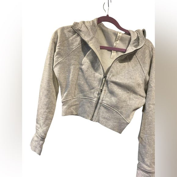 NWT Lululemon scuba full zip crop hoodie HEATHER GREY Size: 4